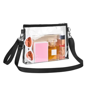 Ежедневни прозрачни дамски чанти през рамо от PVC, желеобразные малки чанти и калъфи за телефони, широки въжета с капак