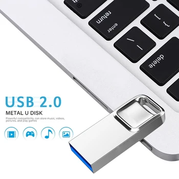 Гореща Разпродажба Сребрист Метален USB Флаш Памет от 128 GB 64 GB Високоскоростен 2,0 Флаш Памет 8 GB 16 GB 32 GB Карта Pendriver