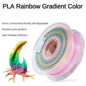 Дъгата наклон, Промяна на цвета на Розова Нишка PLA 1,75 мм, Точност +/- 0,03 мм, Макара 1 кг, PLA Rainbow Multicolor