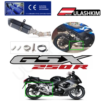 Слипоны За Мотоциклет Suzuki GSX250R GSX 250R Пълна Система за Отработените газове от Ауспуха Escape GSX250 GW250 Линк Средната Тръба DB-УБИЕЦ